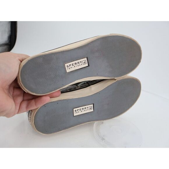 Sperry Top Sider Womens Size 7M Zebra Black & White Sequins Shoes Loafers - Picture 8 of 13